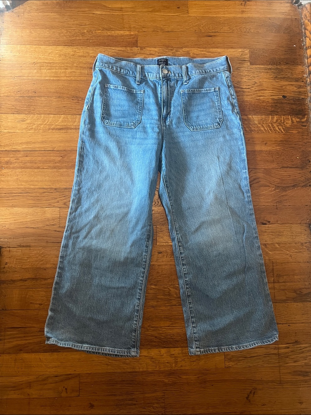 J Crew Factory Petite wide-leg cropped jean in all-day stretch